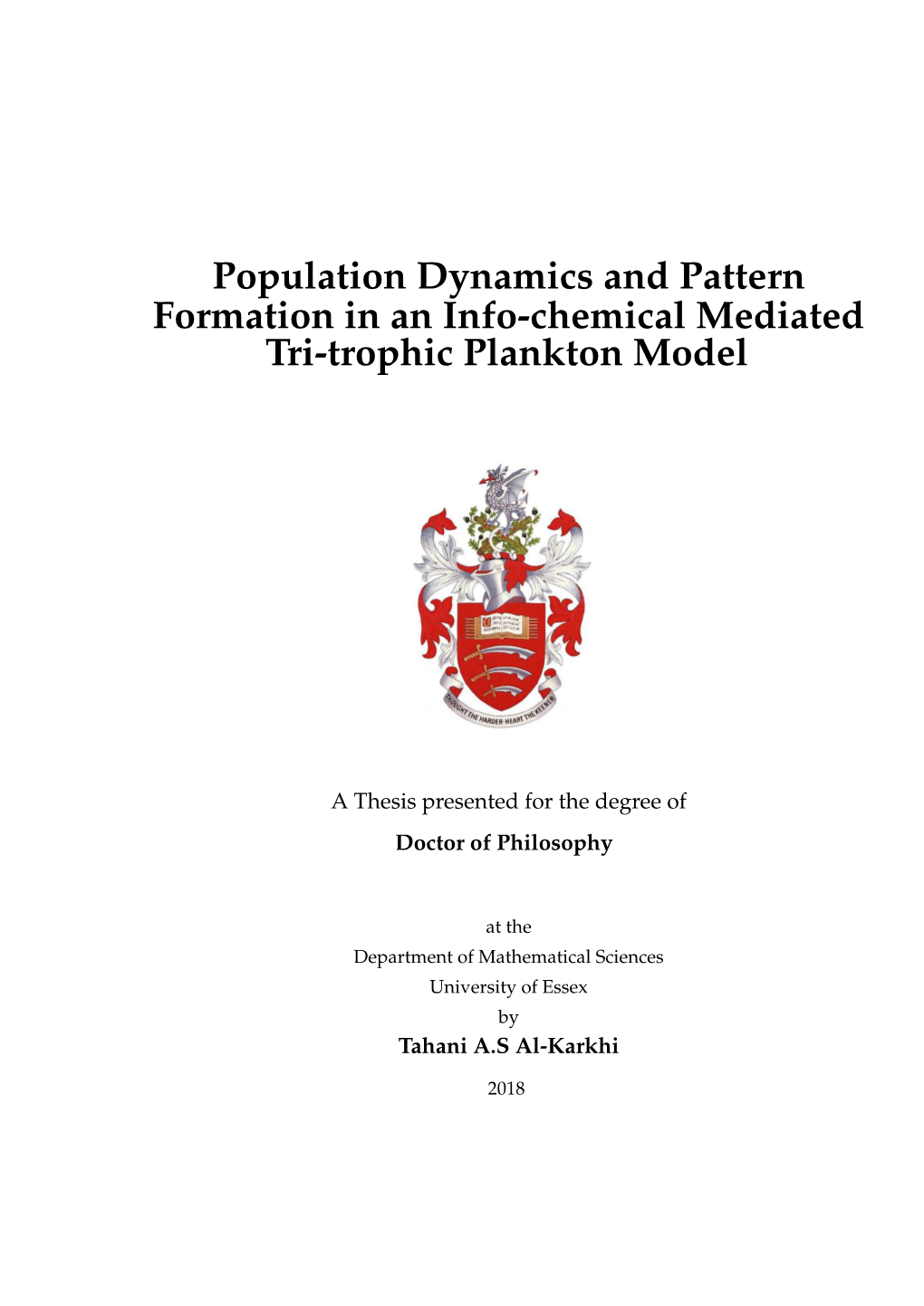 Population Dynamics and Pattern Formation in an Info-Chemical Mediated Tri-Trophic Plankton Model
