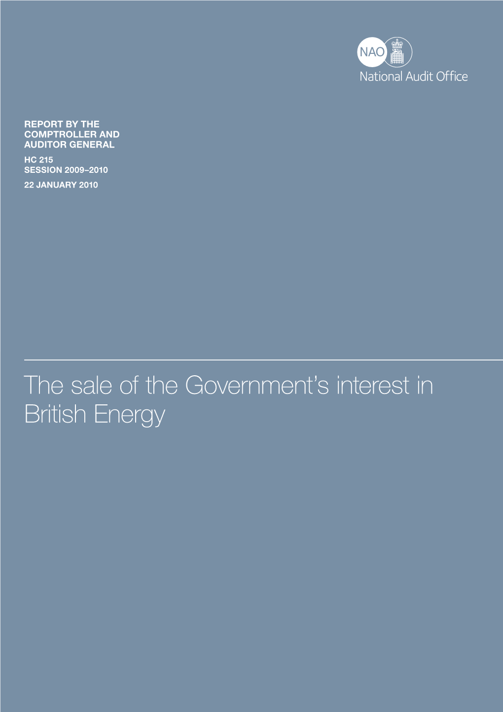 The Sale of the Government's Interest in British Energy