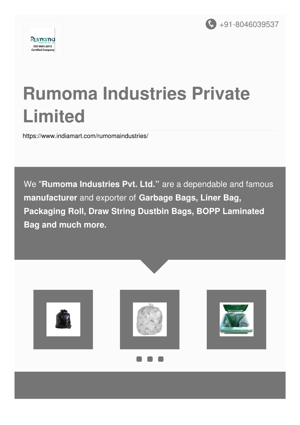 Rumoma Industries Private Limited