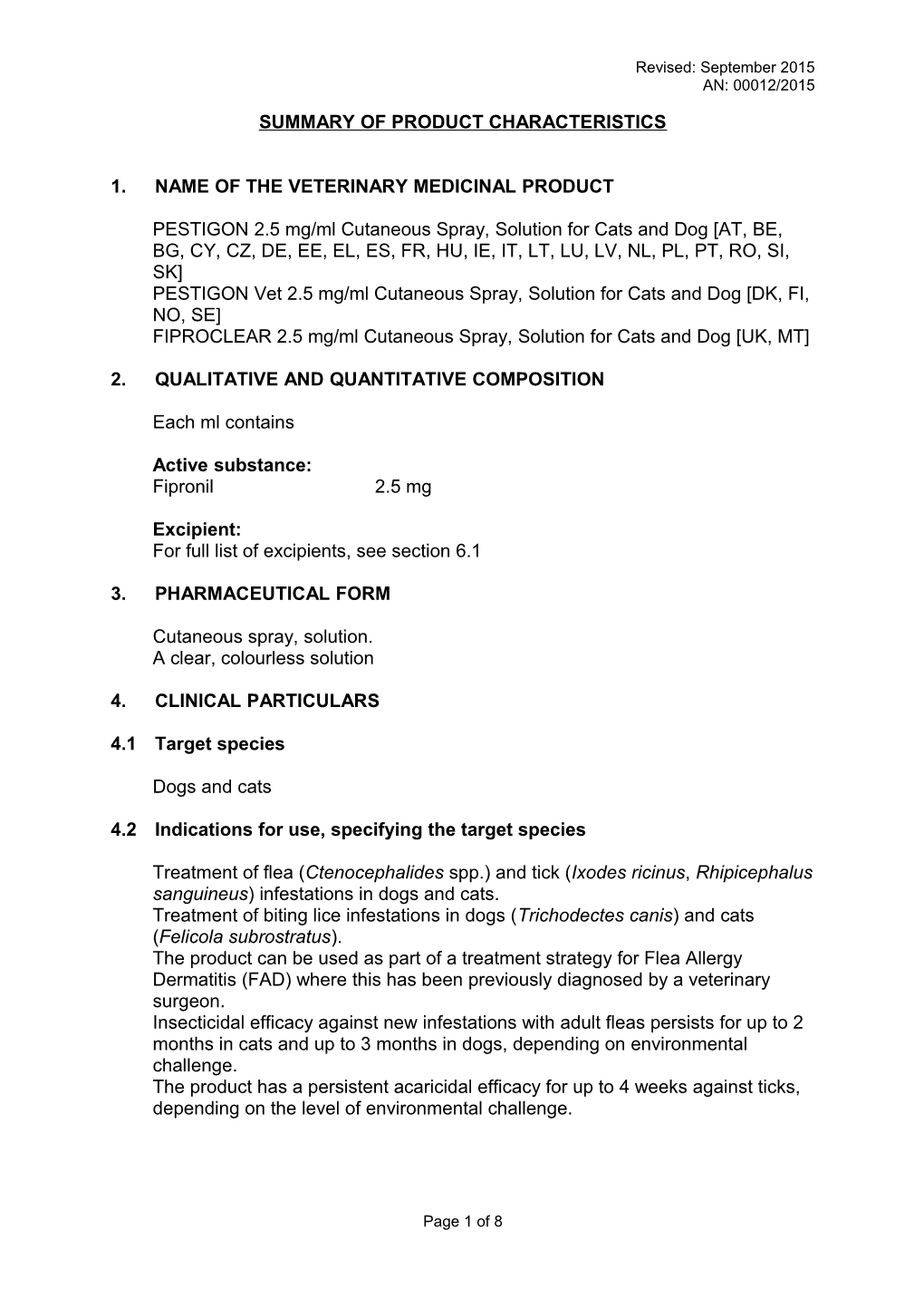 1. Name of the Veterinary Medicinal Product s6