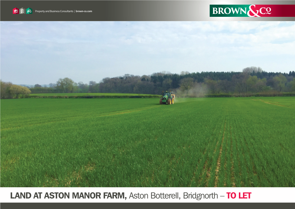 LAND at ASTON MANOR FARM, Aston Botterell, Bridgnorth – TO