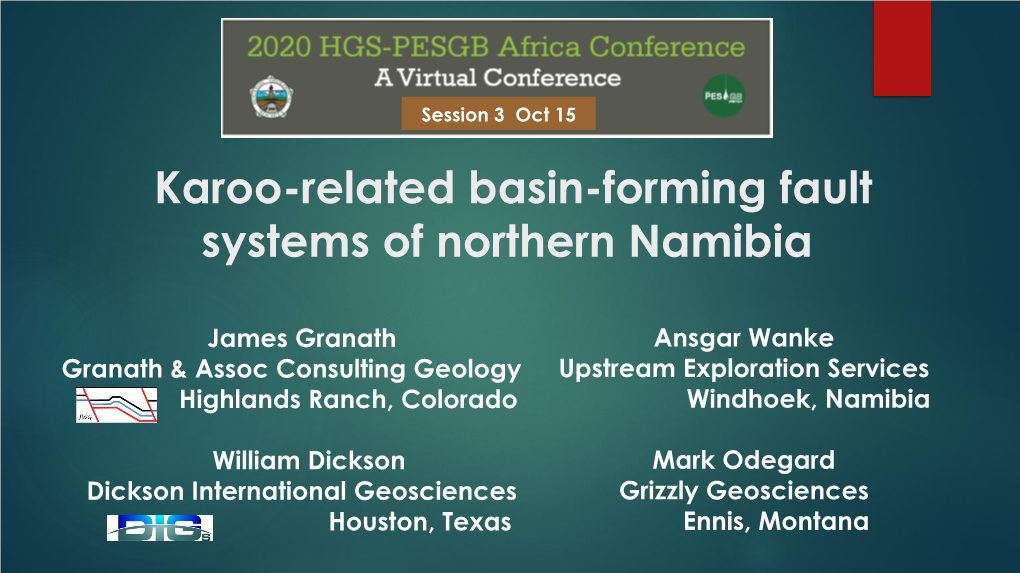 Karoo-Related Basin-Forming Fault Systems of Northern Namibia