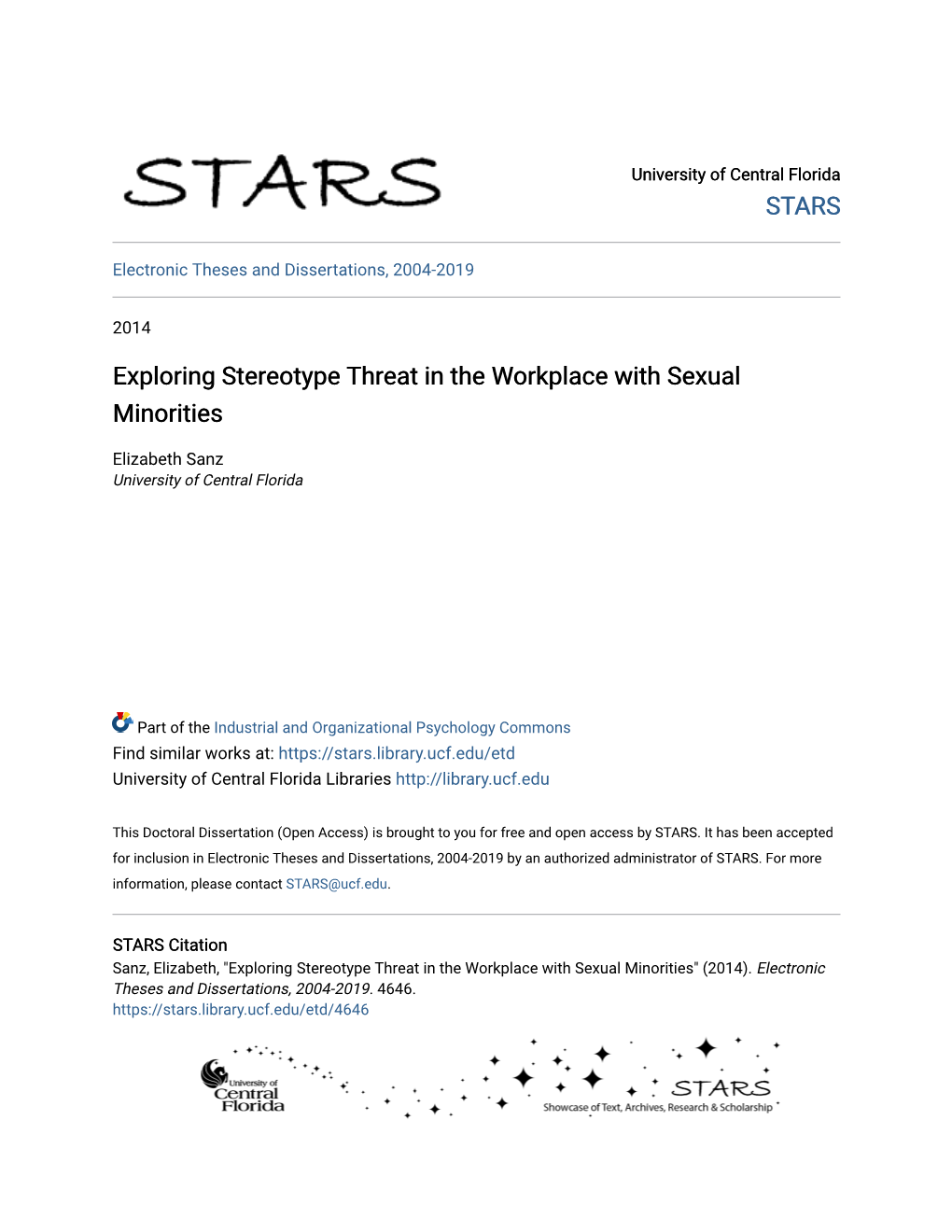 Exploring Stereotype Threat in the Workplace with Sexual Minorities
