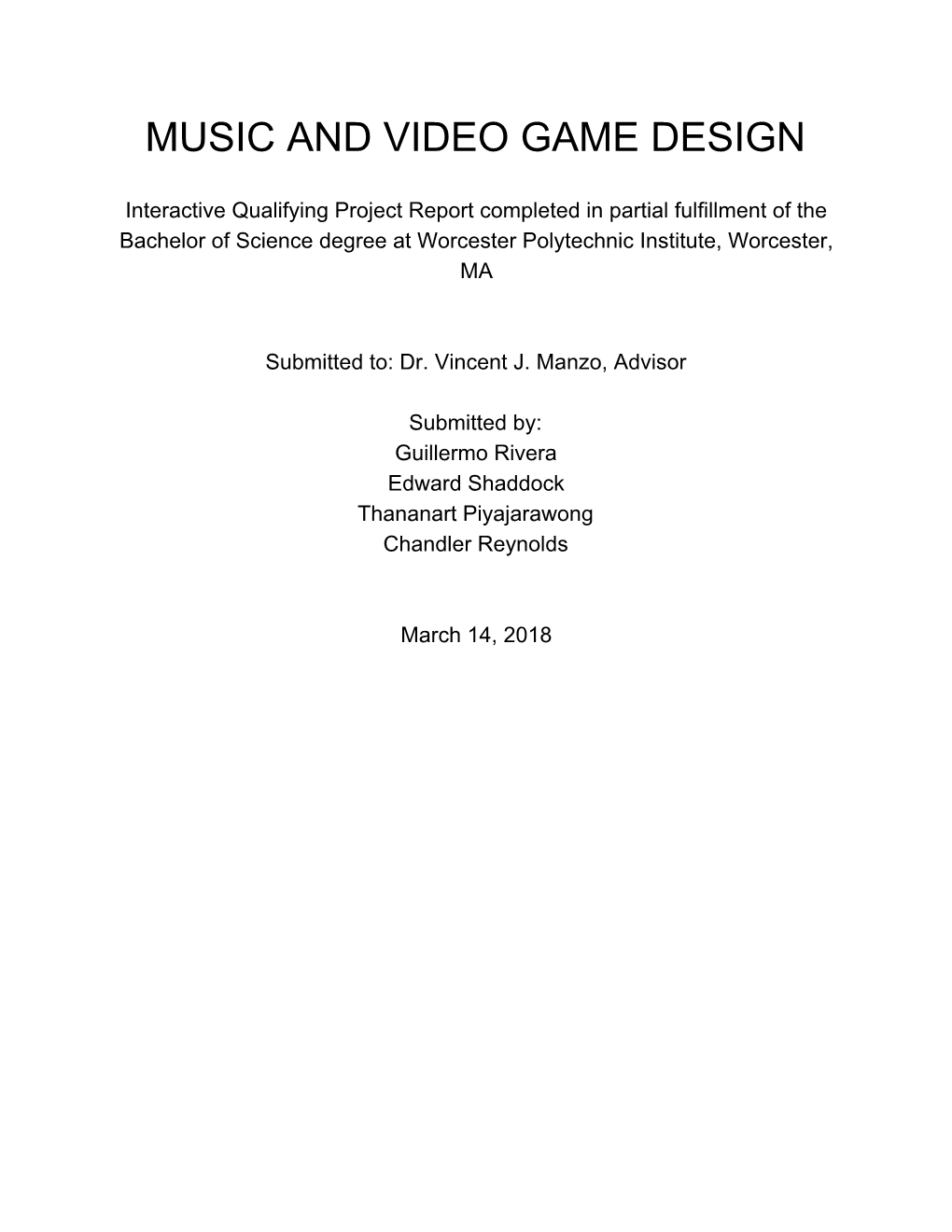 Music and Video Game Design