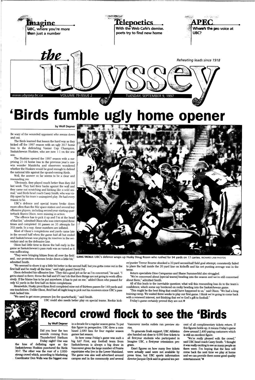 'Birds Fumble Ugly Home Opener by Wolf Depner