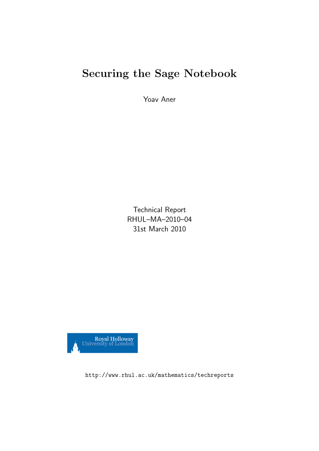 Securing the Sage Notebook