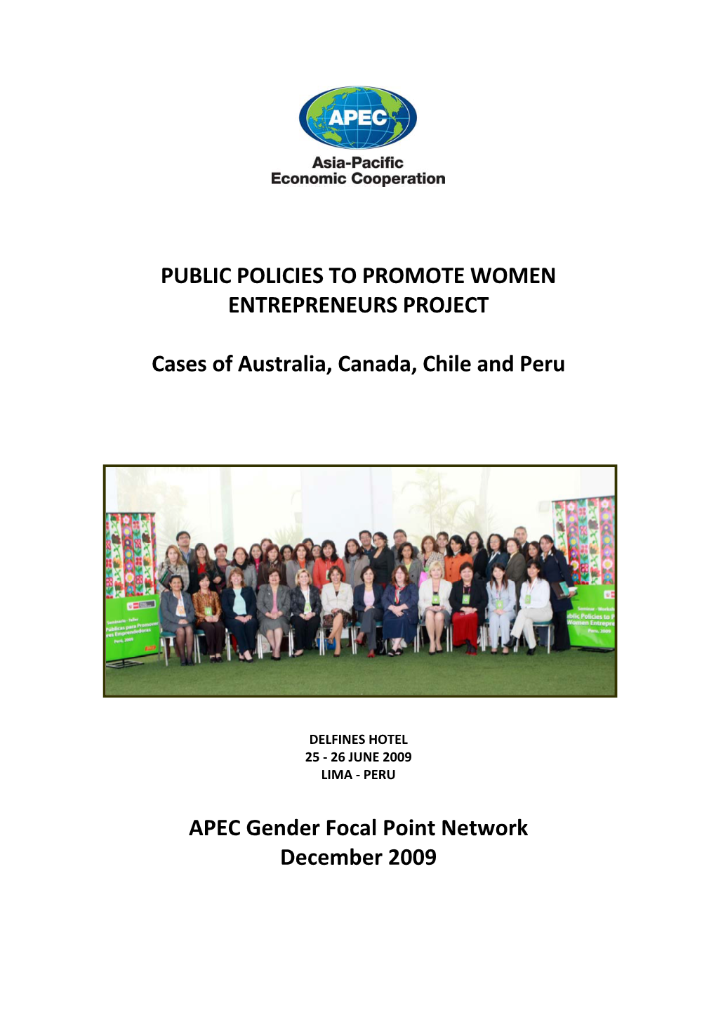Public Policies to Promote Women Entrepreneurs Project