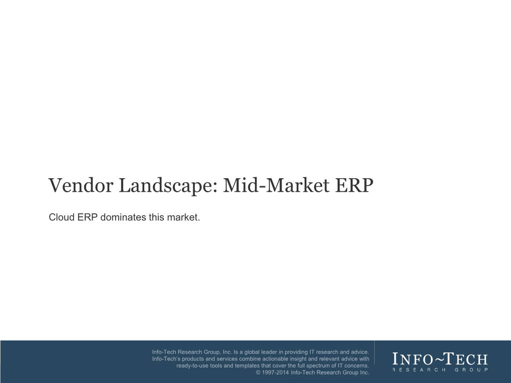 Vendor Landscape: Mid-Market ERP