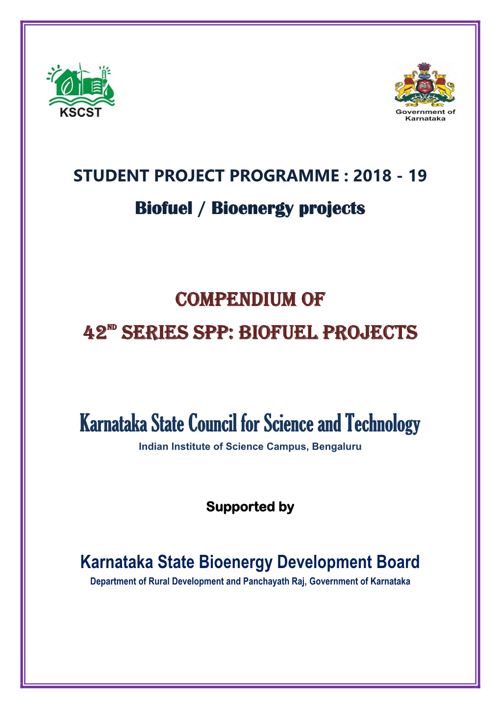 19 Biofuel / Bioenergy Projects