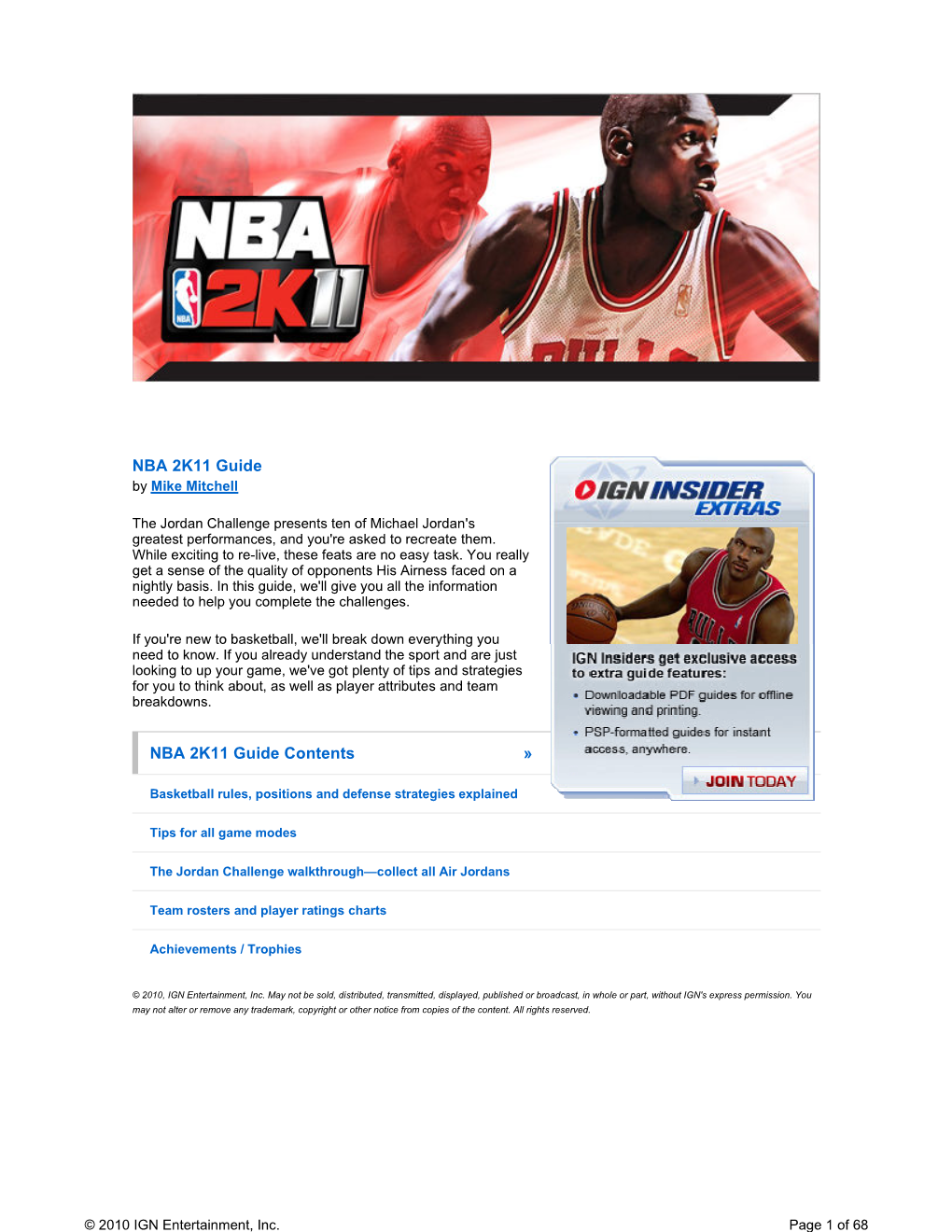 NBA 2K11 Guide NBA 2K11 Guide Contents »