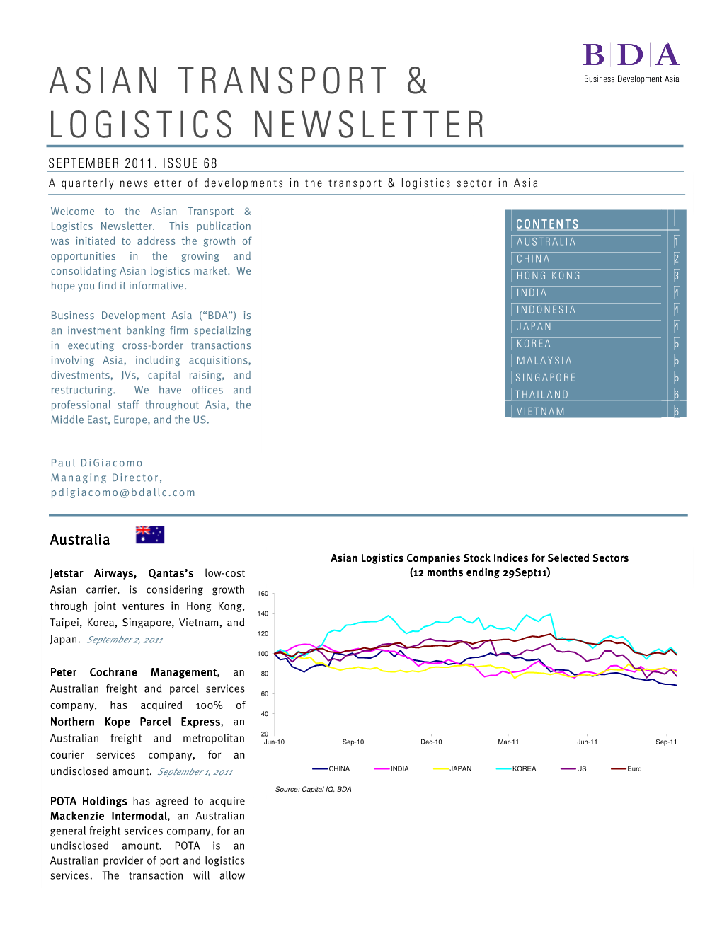 Asian Transport & Logistics Newsletter