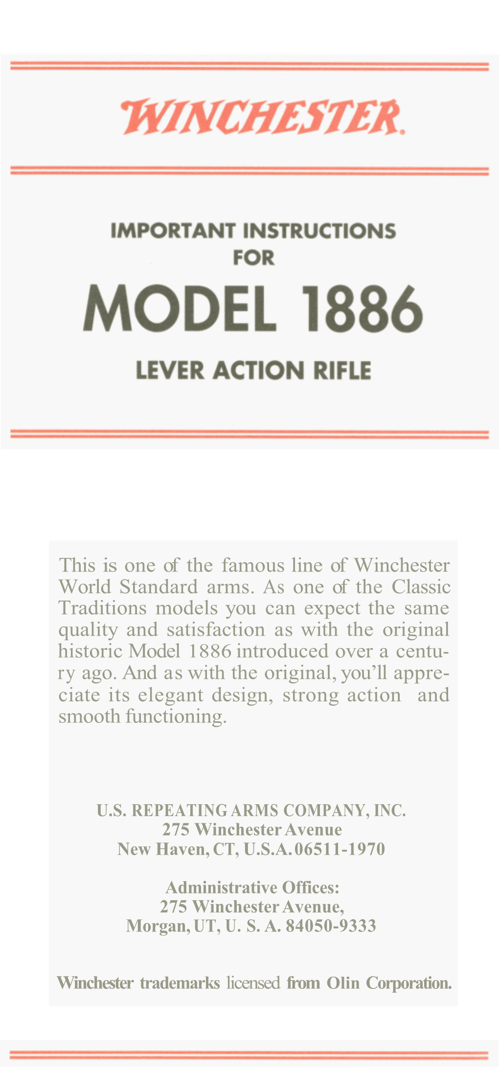 Winchester Model 1886 Rifle