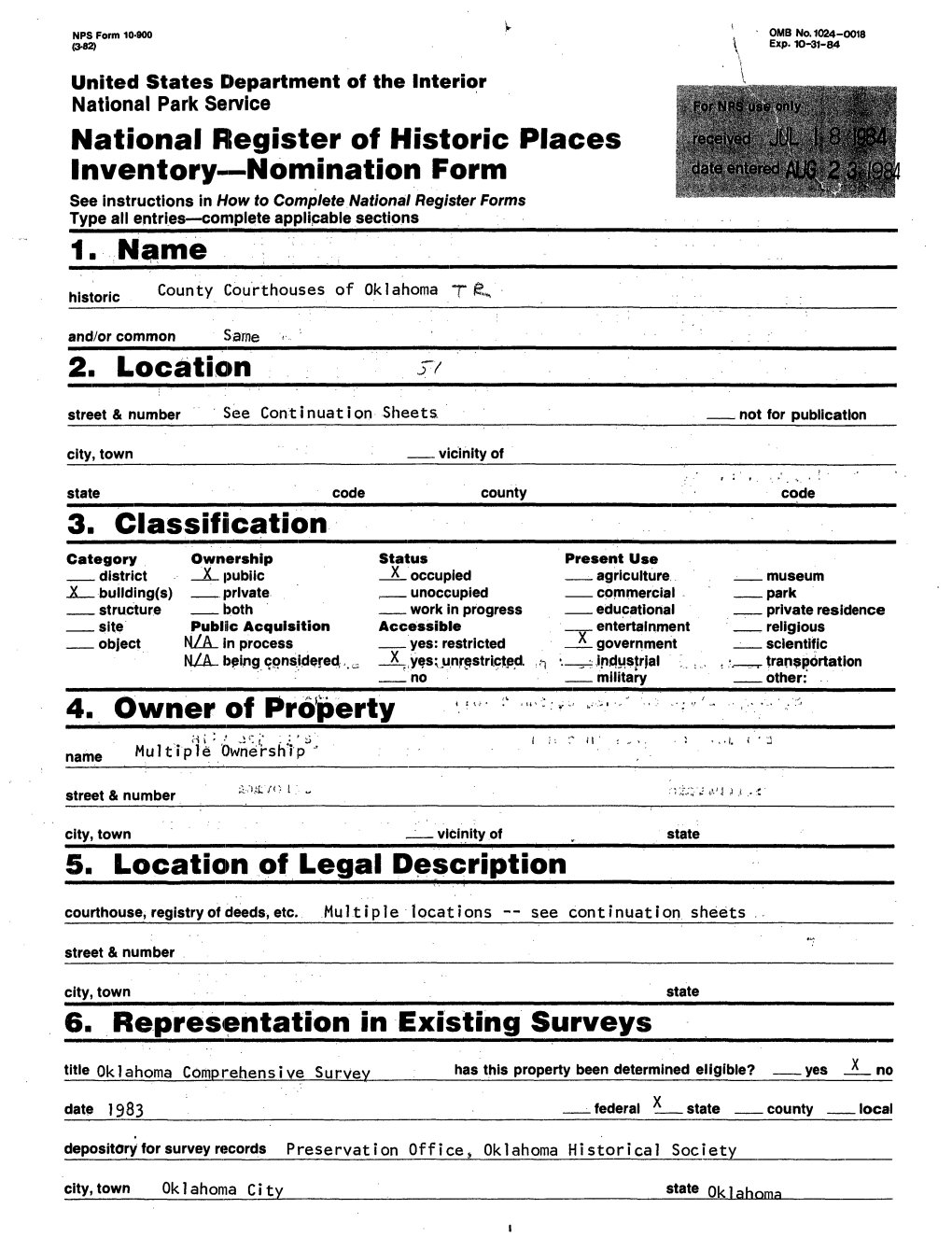 National Register of Historic Places Inventory Nomination Form 1