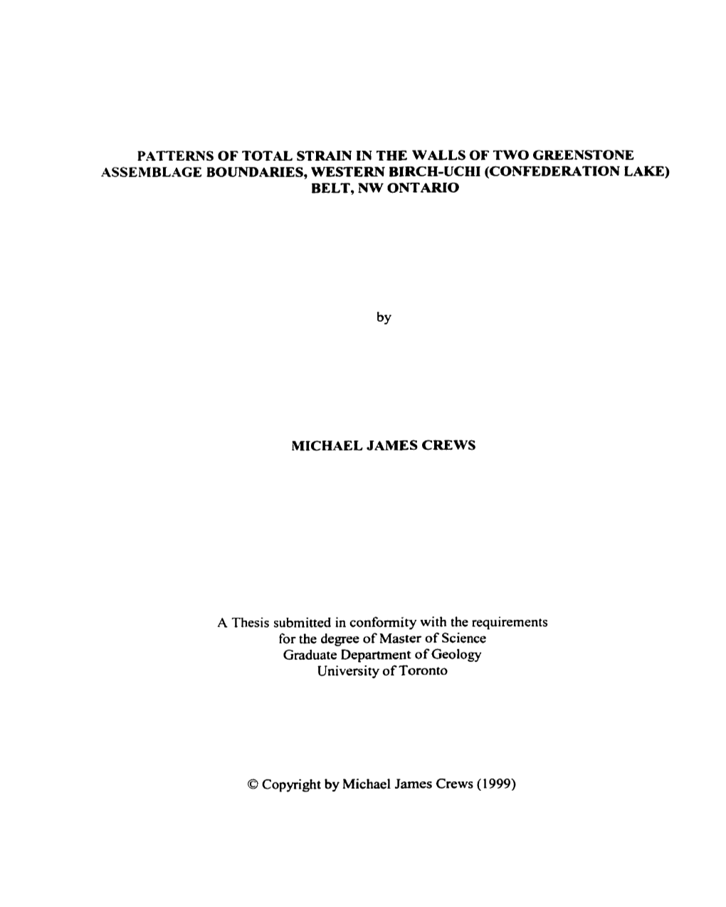 Patterns of Total Strain in the Walls of Two Greenstone Assemblage Boundaries, Western Birch-Uchi (Confederation Lake) Belt, Nwontario