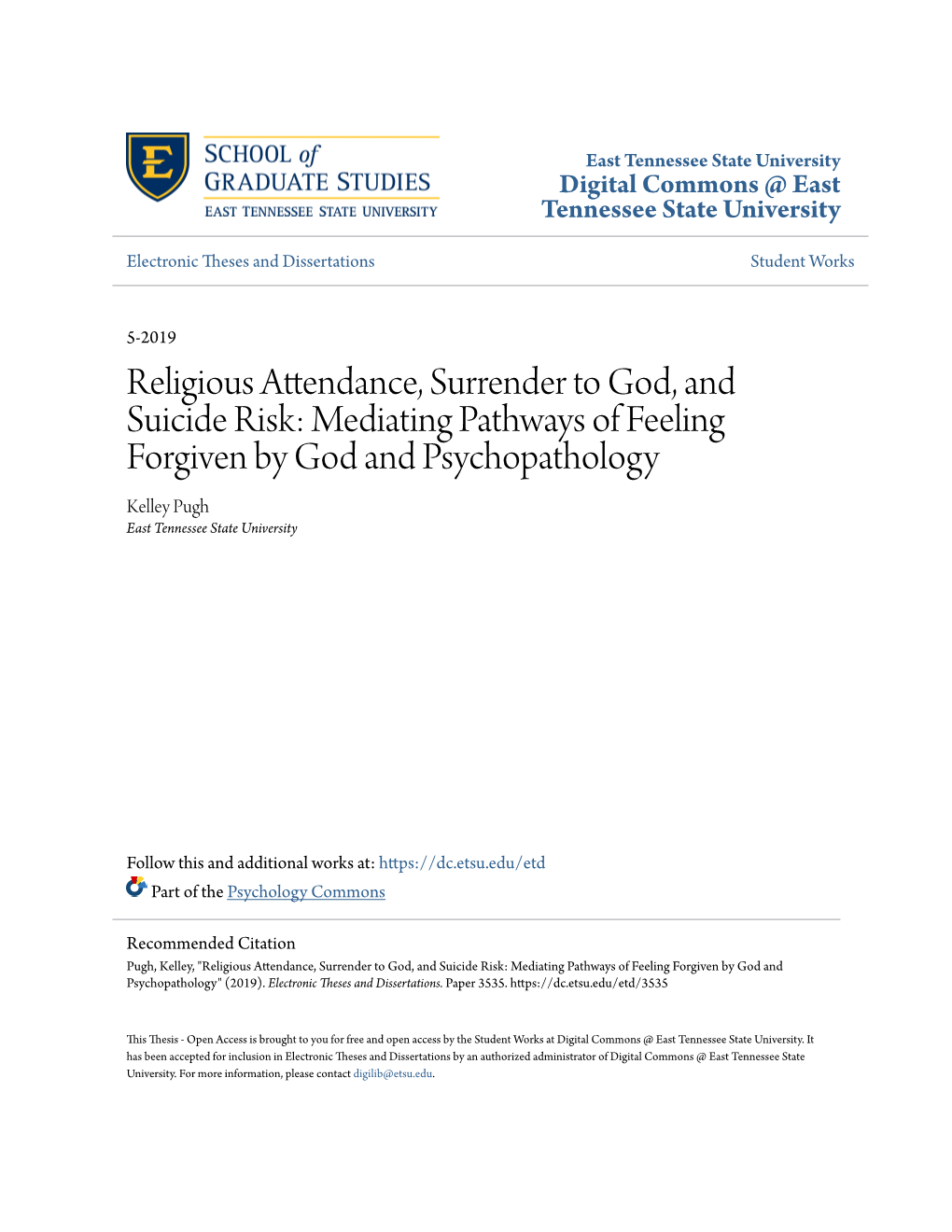 Religious Attendance, Surrender to God, and Suicide Risk