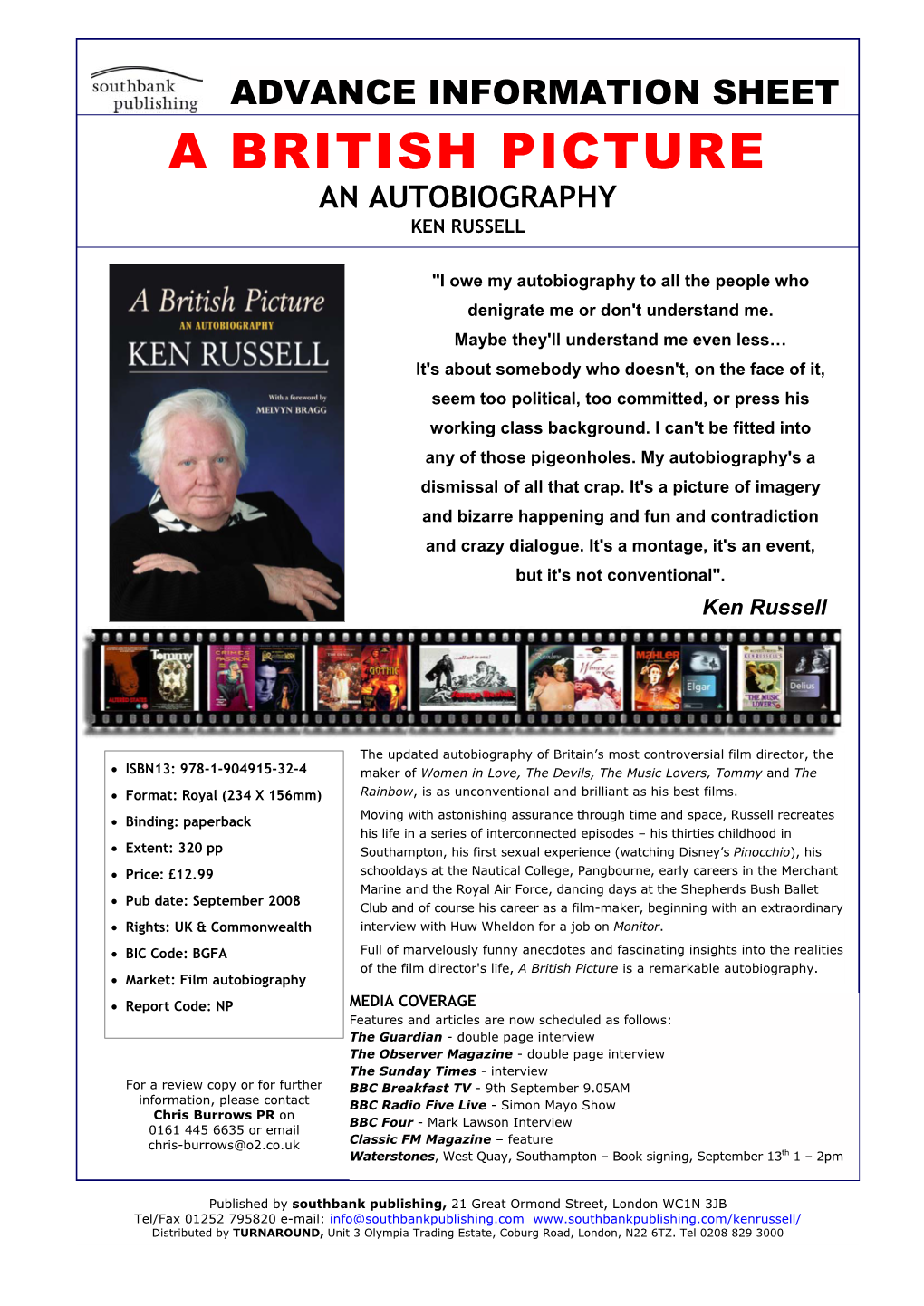 A British Picture an Autobiography Ken Russell