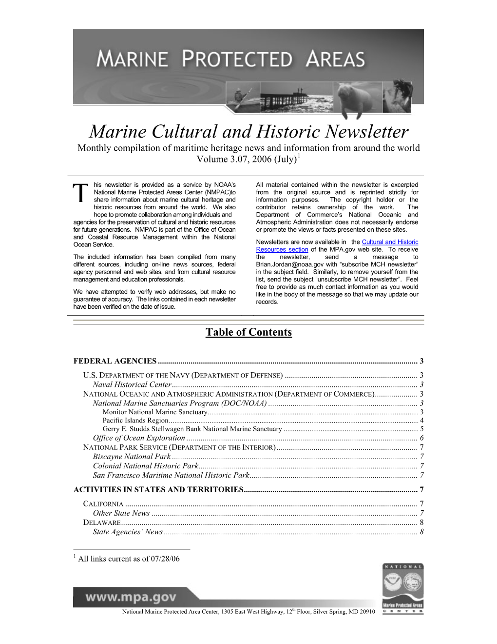 Marine Cultural and Historic Newsletter Vol 3(7)