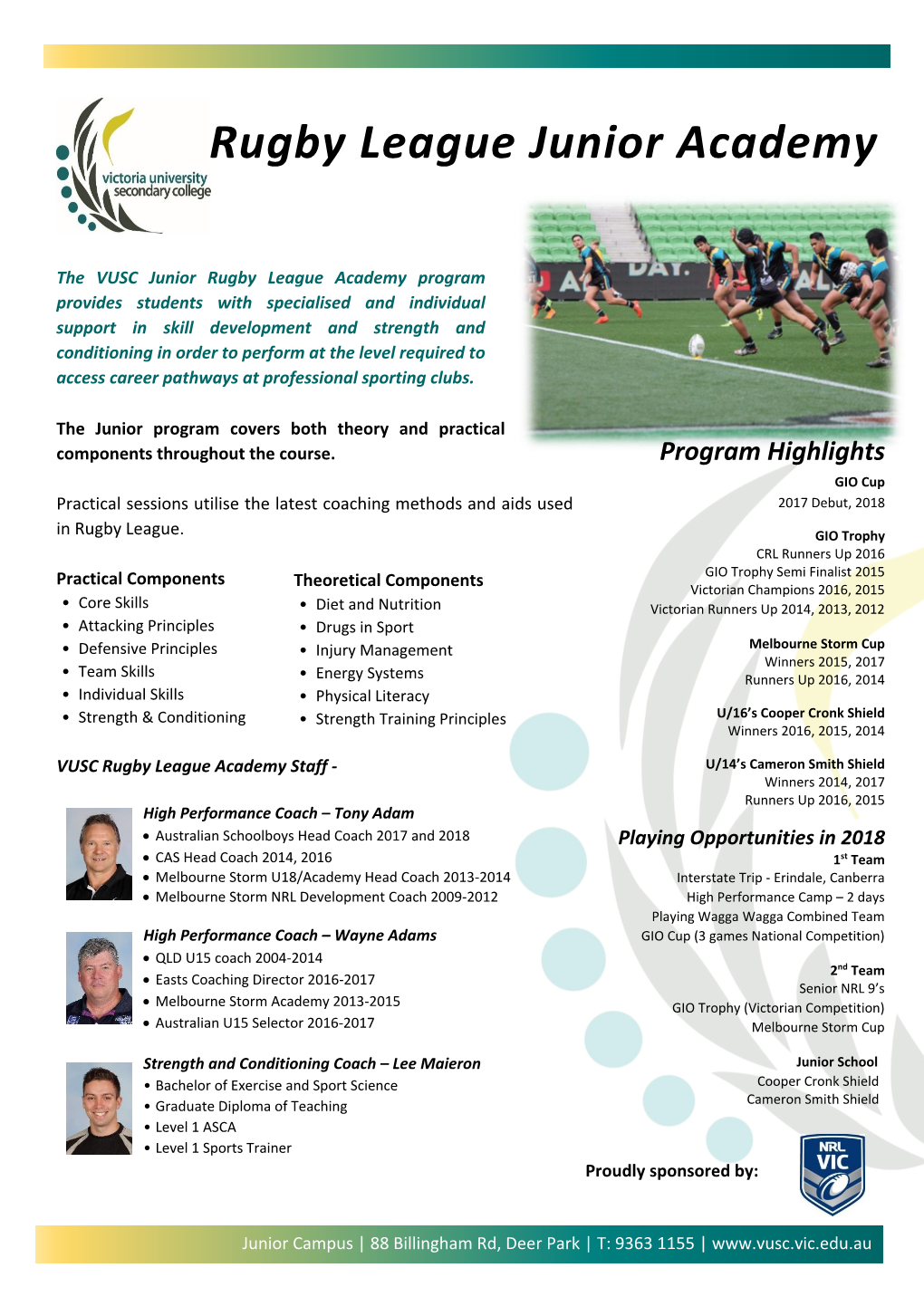 Rugby League Junior Academy