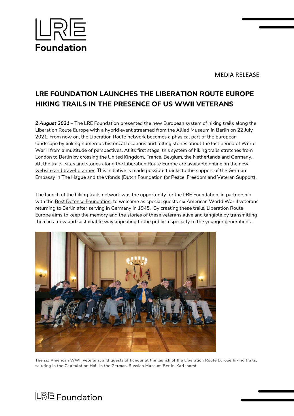 Media Release Lre Foundation Launches the Liberation