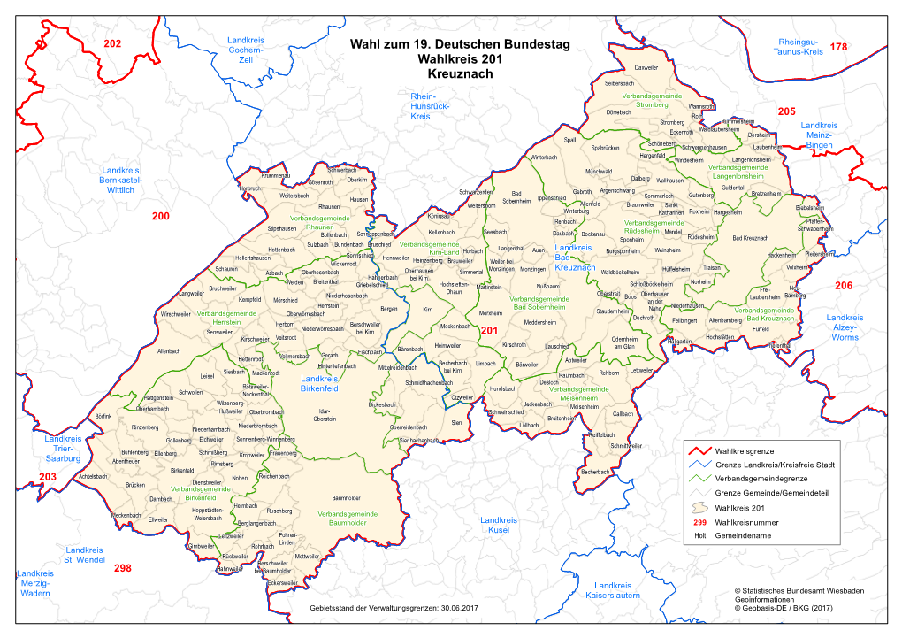 Wahl Zum 19. Deutschen Bundestag Wahlkreis 201 Kreuznach