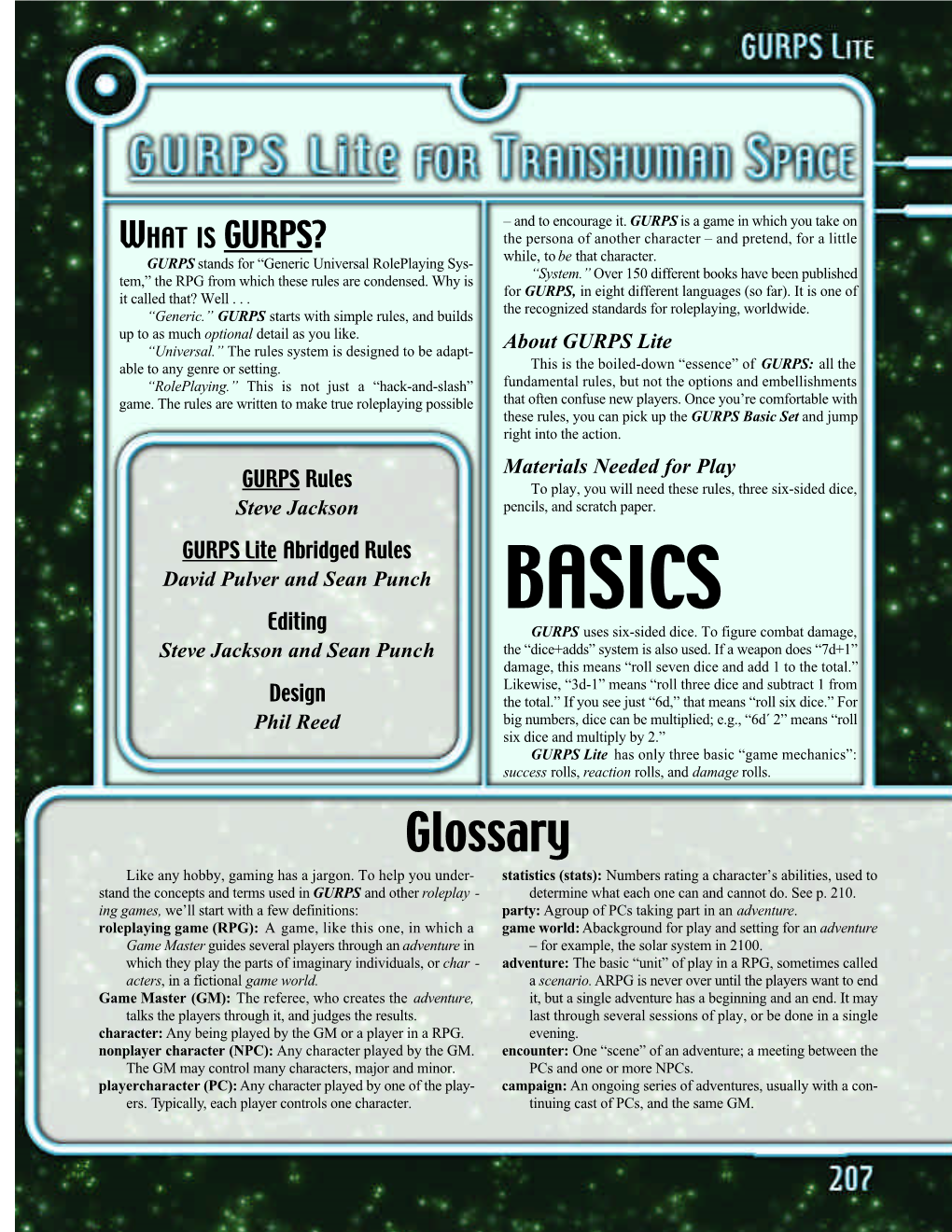 GURPS Lite for Transhuman Space