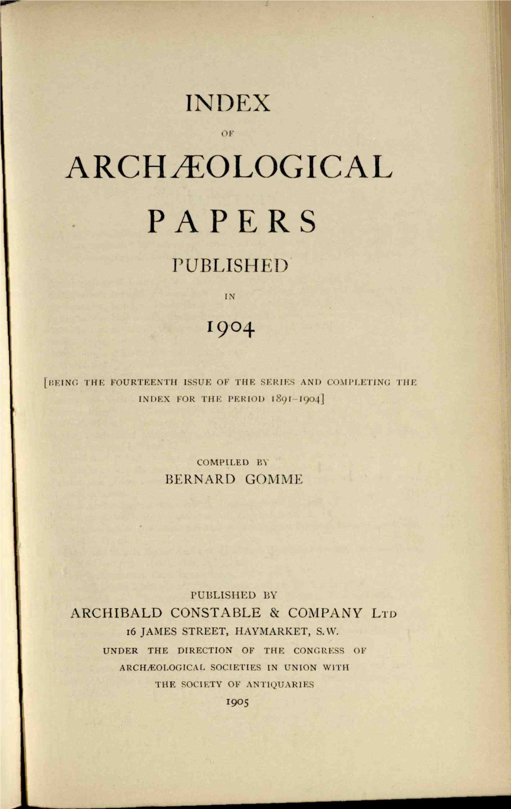 Archaeological Papers Published