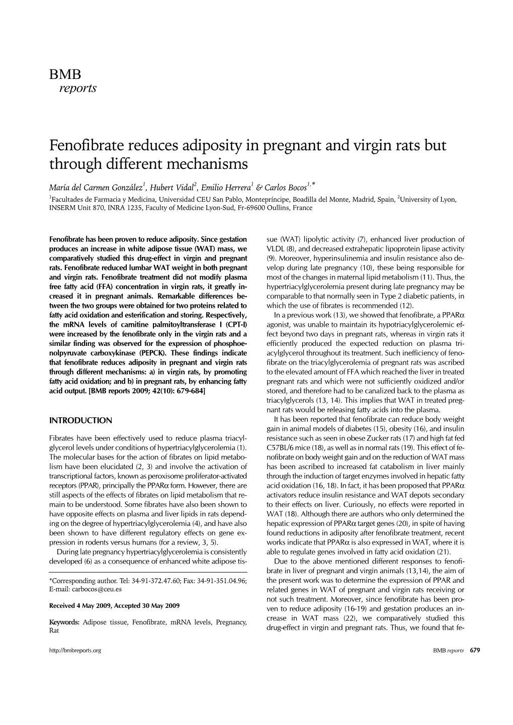 Fenofibrate Reduces Adiposity in Pregnant and Virgin Rats but Through Different Mechanisms