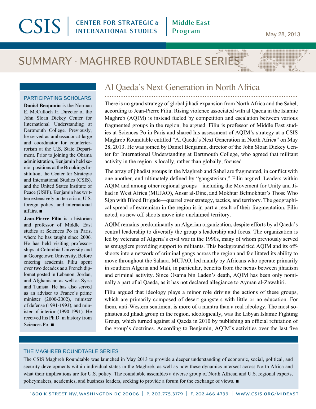 SUMMARY - Maghreb ROUNDTABLE SERIES