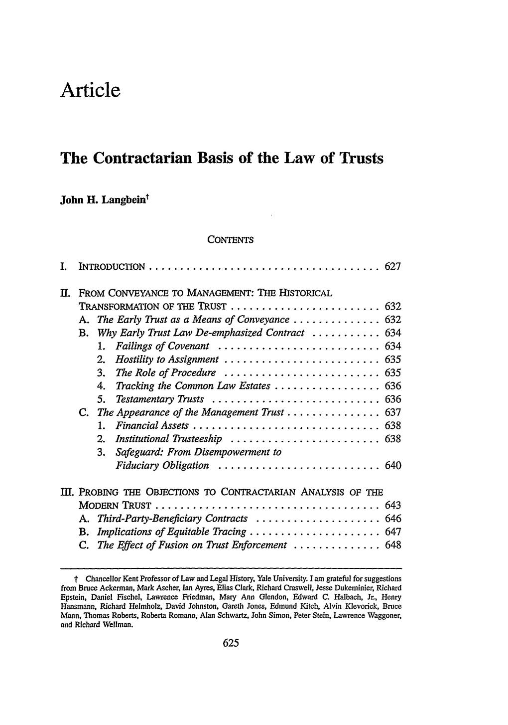 The Contractarian Basis of the Law of Trusts