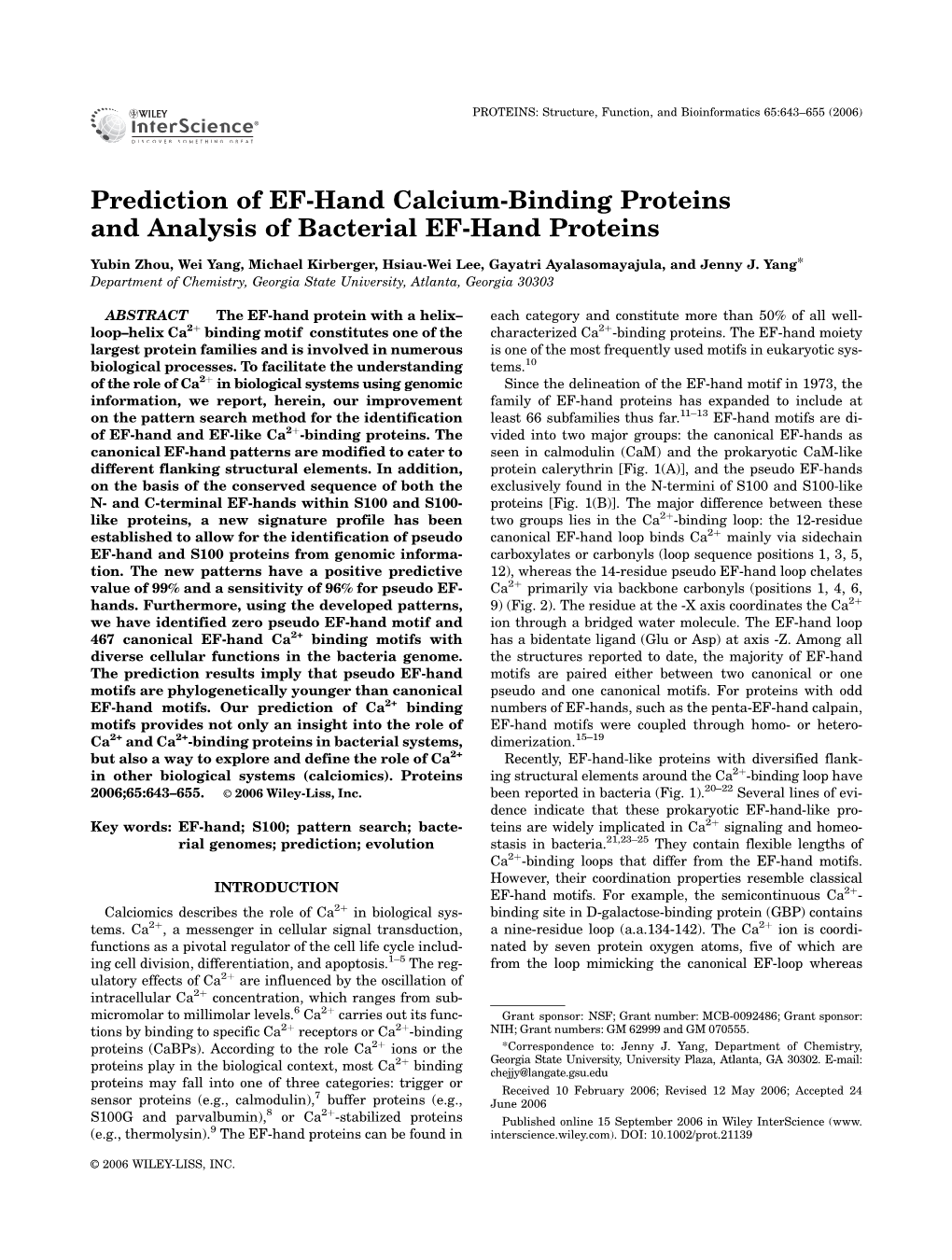 Prediction of EF-Hand Calcium-Binding Proteins and Analysis of Bacterial EF-Hand Proteins