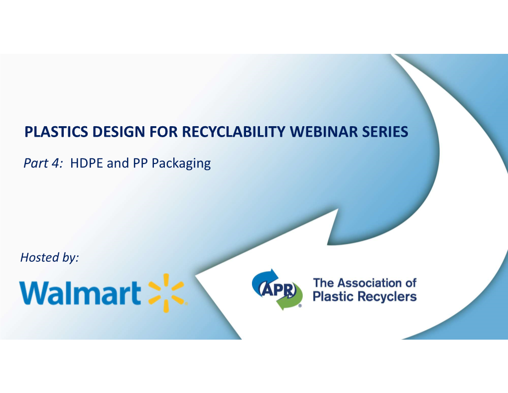 Plastics Design for Recyclability Webinar Series