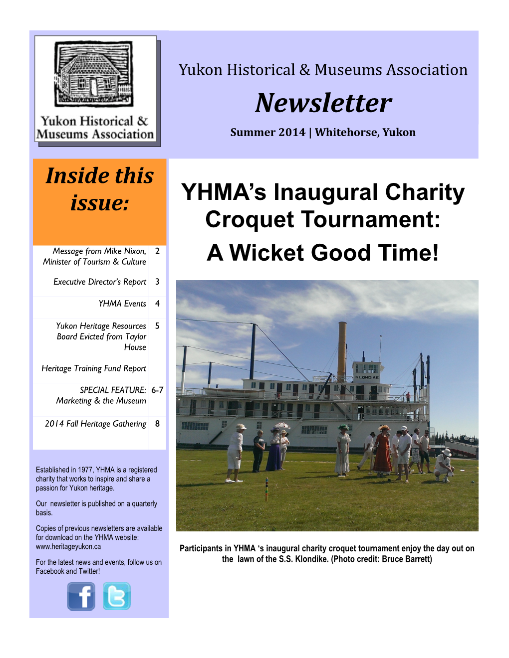Newsletter Summer 2014 | Whitehorse, Yukon