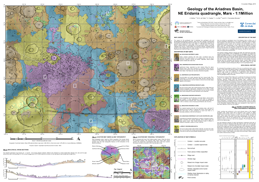 Geology of the Ariadnes Basin, NE Eridania Quadrangle, Mars