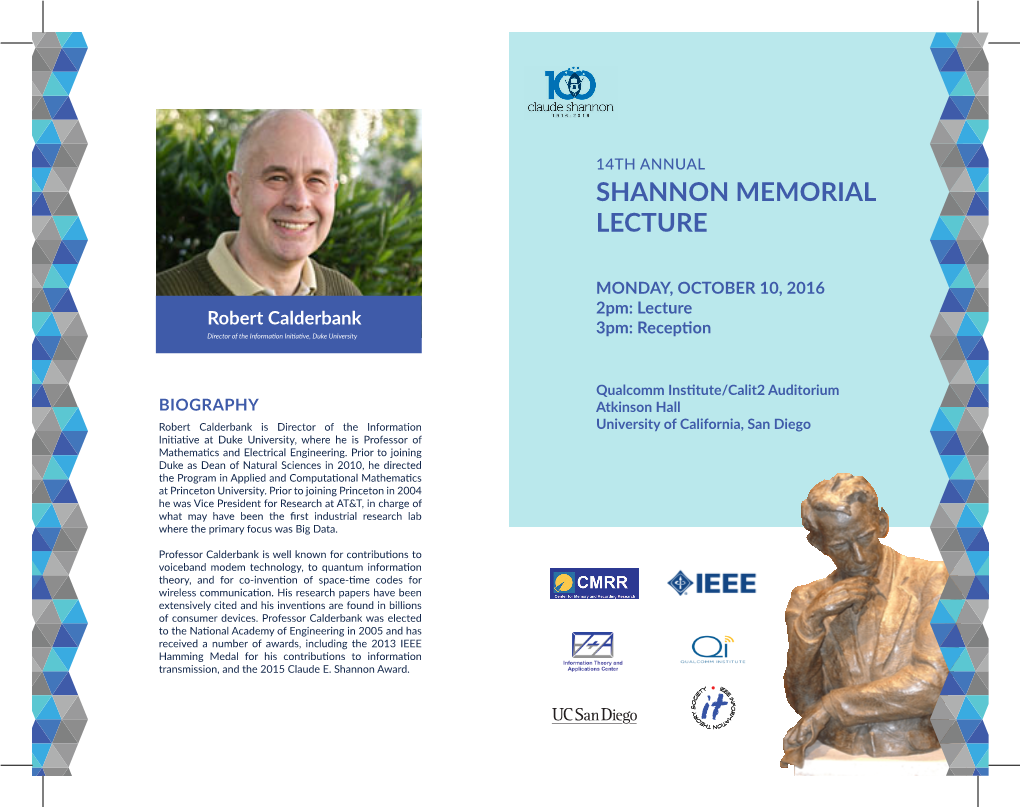 Shannon Memorial Lecture
