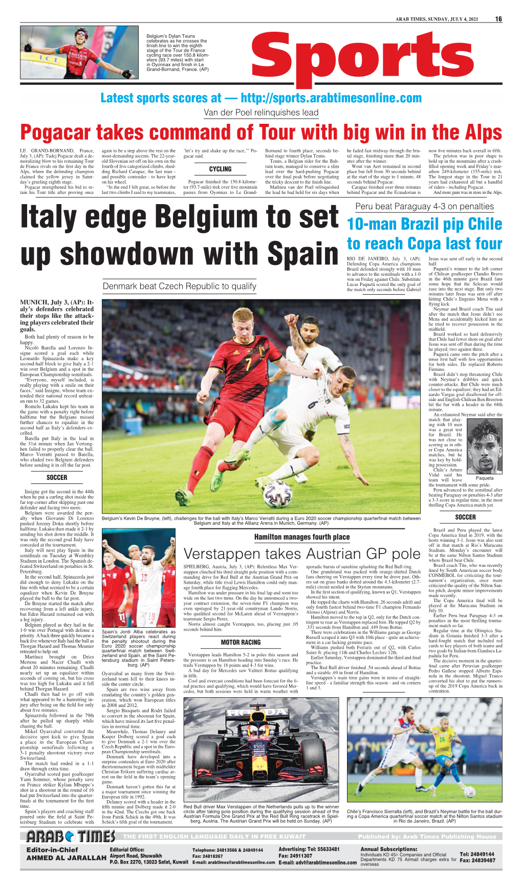 Italy Edge Belgium to Set up Showdown with Spain