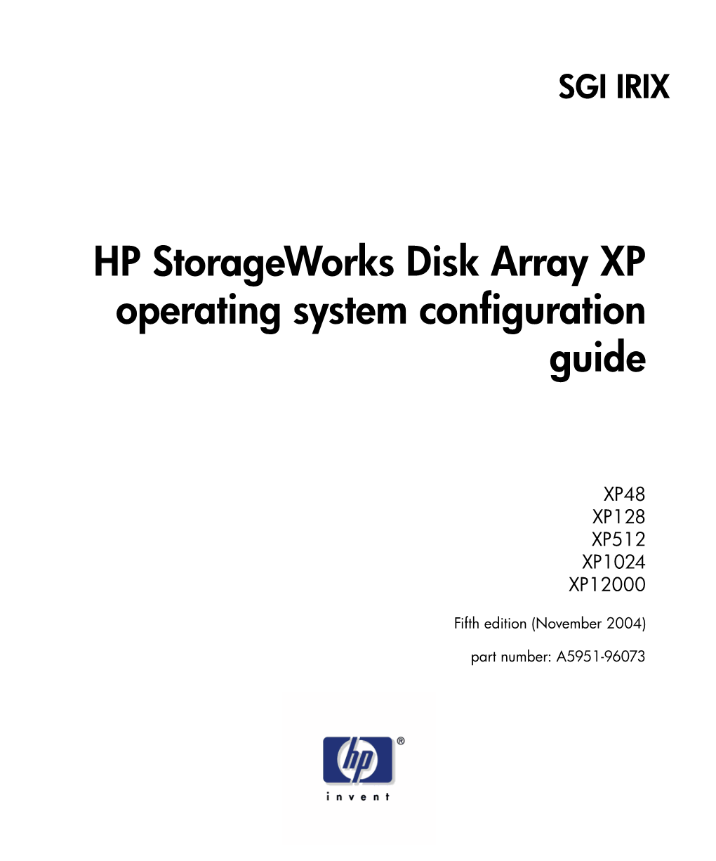 HP Storageworks Operating System Configuration Guide: SGI IRIX