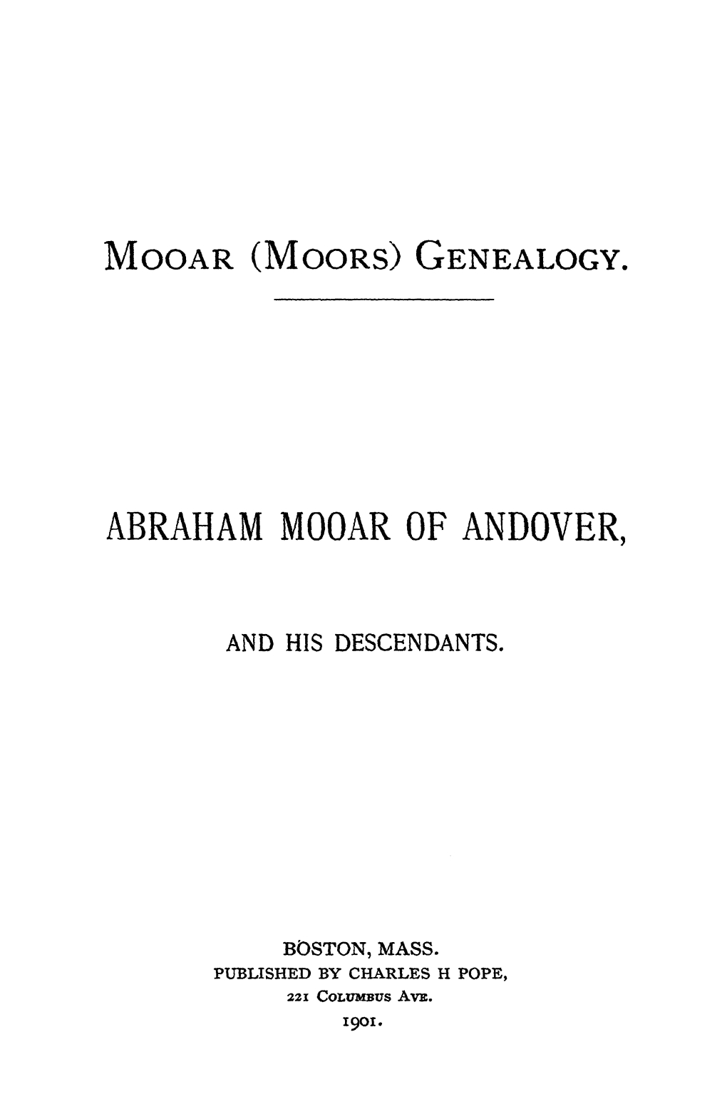 Abraham Mooar of Andover