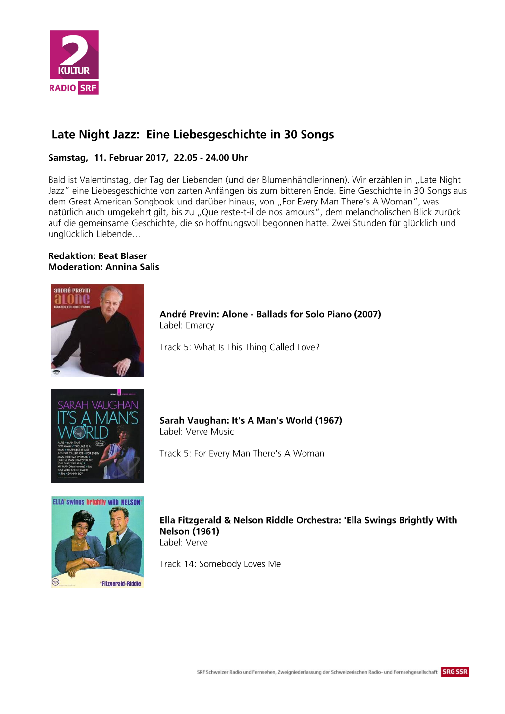 Late Night Jazz: Eine Liebesgeschichte in 30 Songs