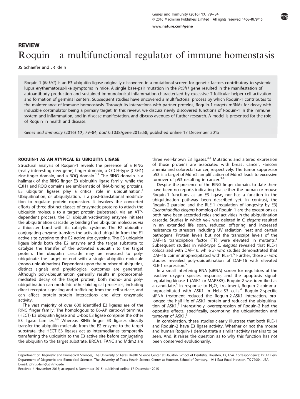 A Multifunctional Regulator of Immune Homeostasis