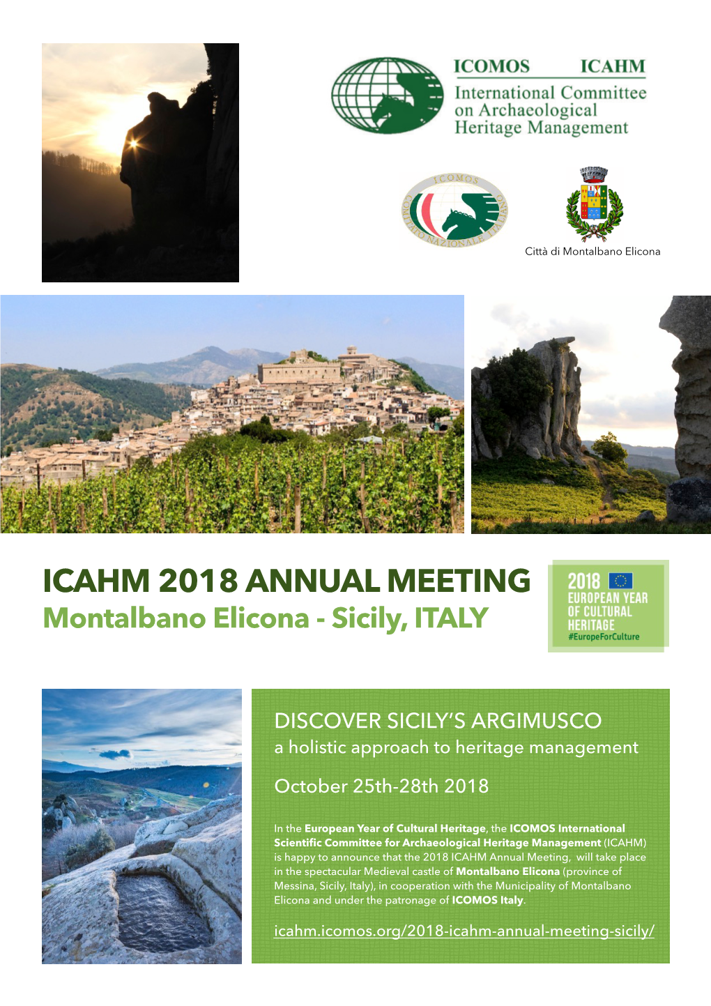 ICAHM 2018 ANNUAL MEETING Montalbano Elicona - Sicily, ITALY