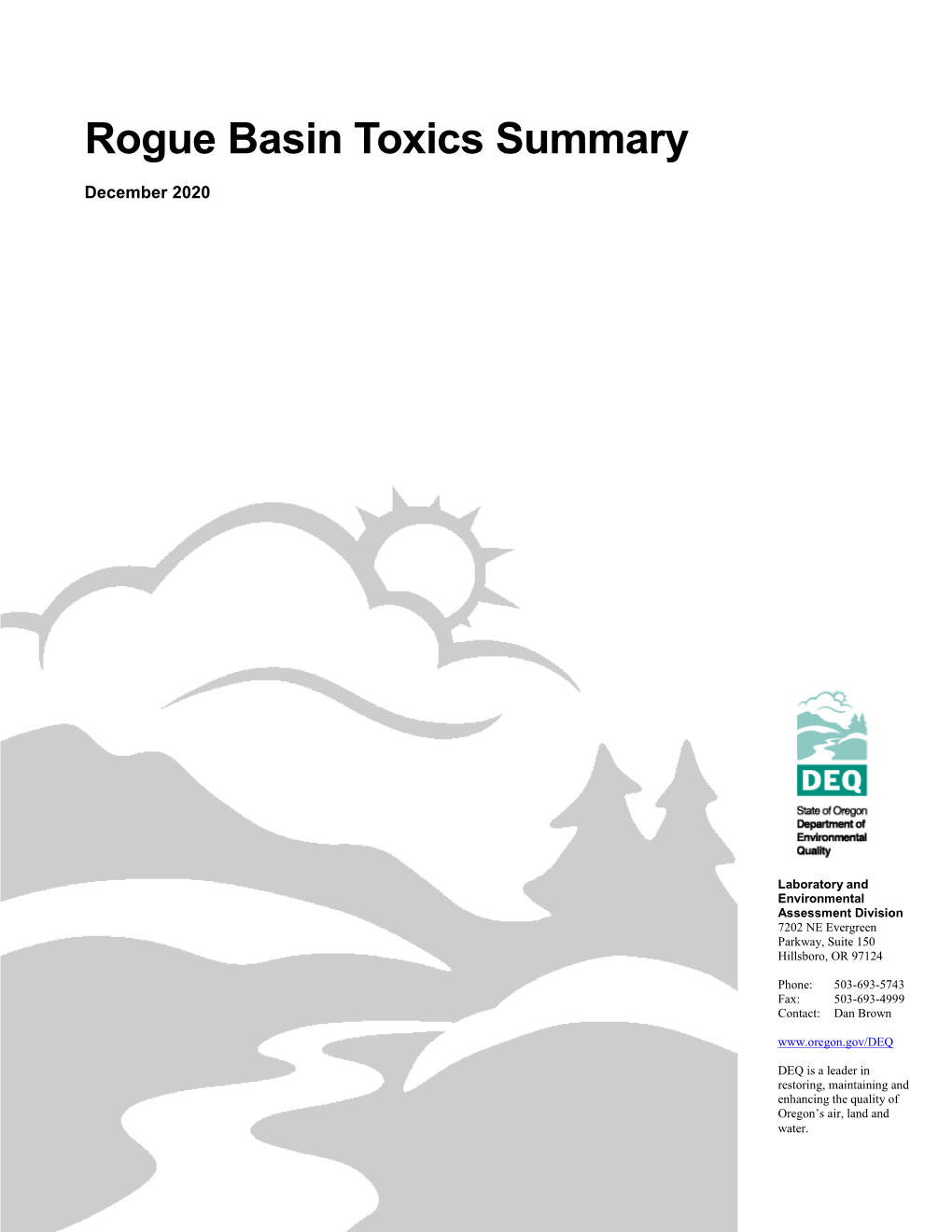 Rogue Basin Toxics Summary