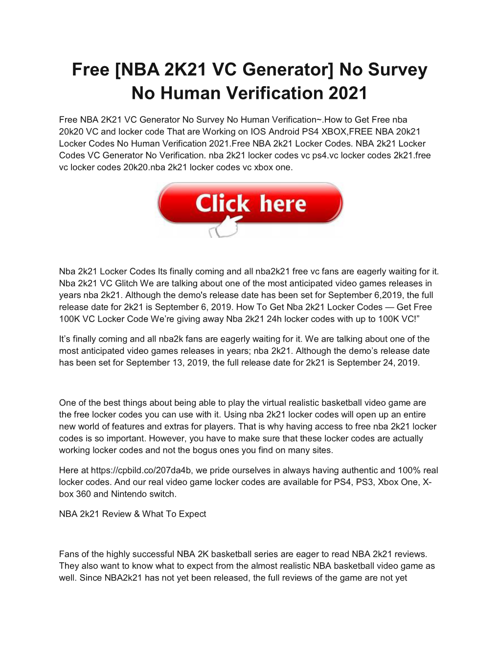 Free [NBA 2K21 VC Generator] No Survey No Human Verification 2021