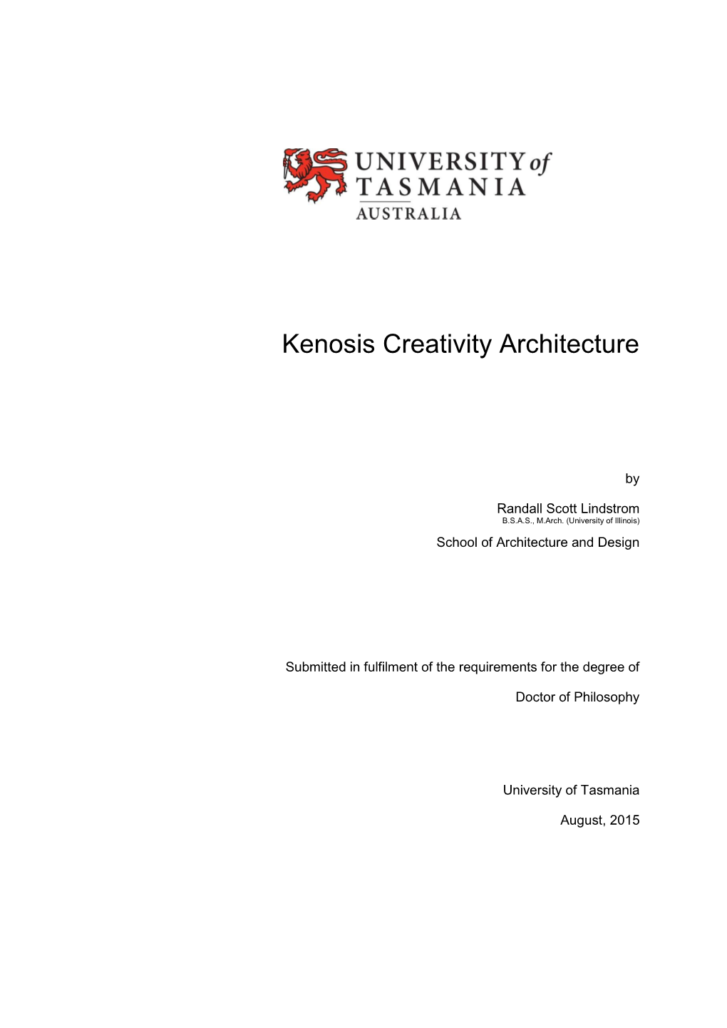 Kenosis Creativity Architecture