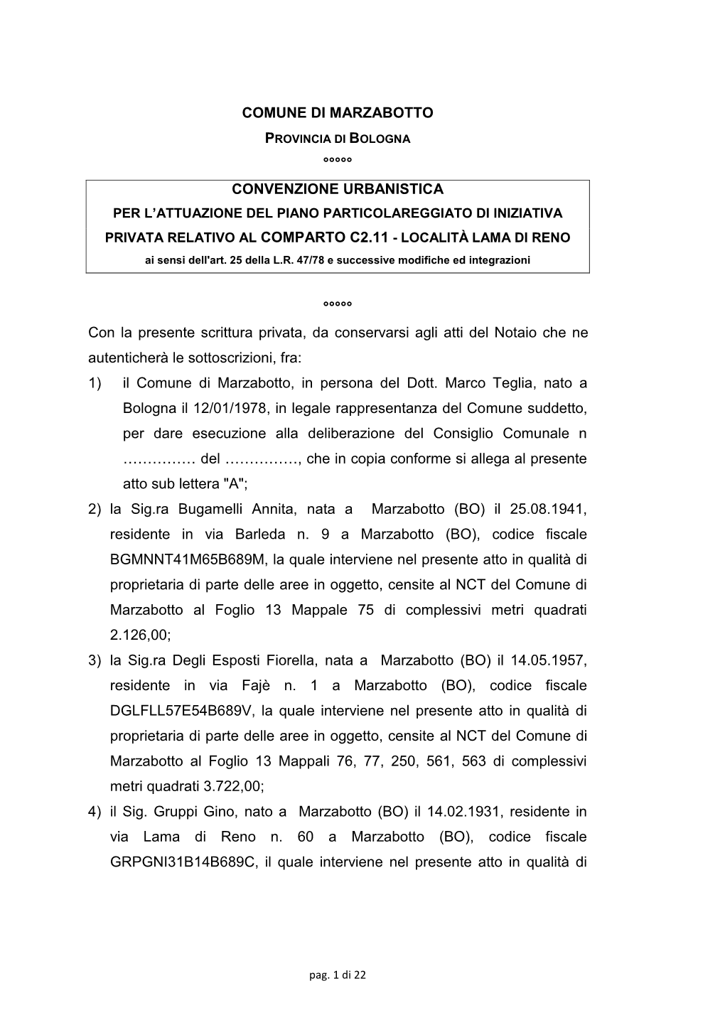 Schema Di Convenzione Urbanistica Doc