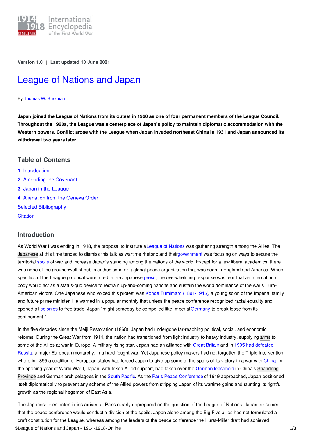 League of Nations and Japan | International Encyclopedia of The