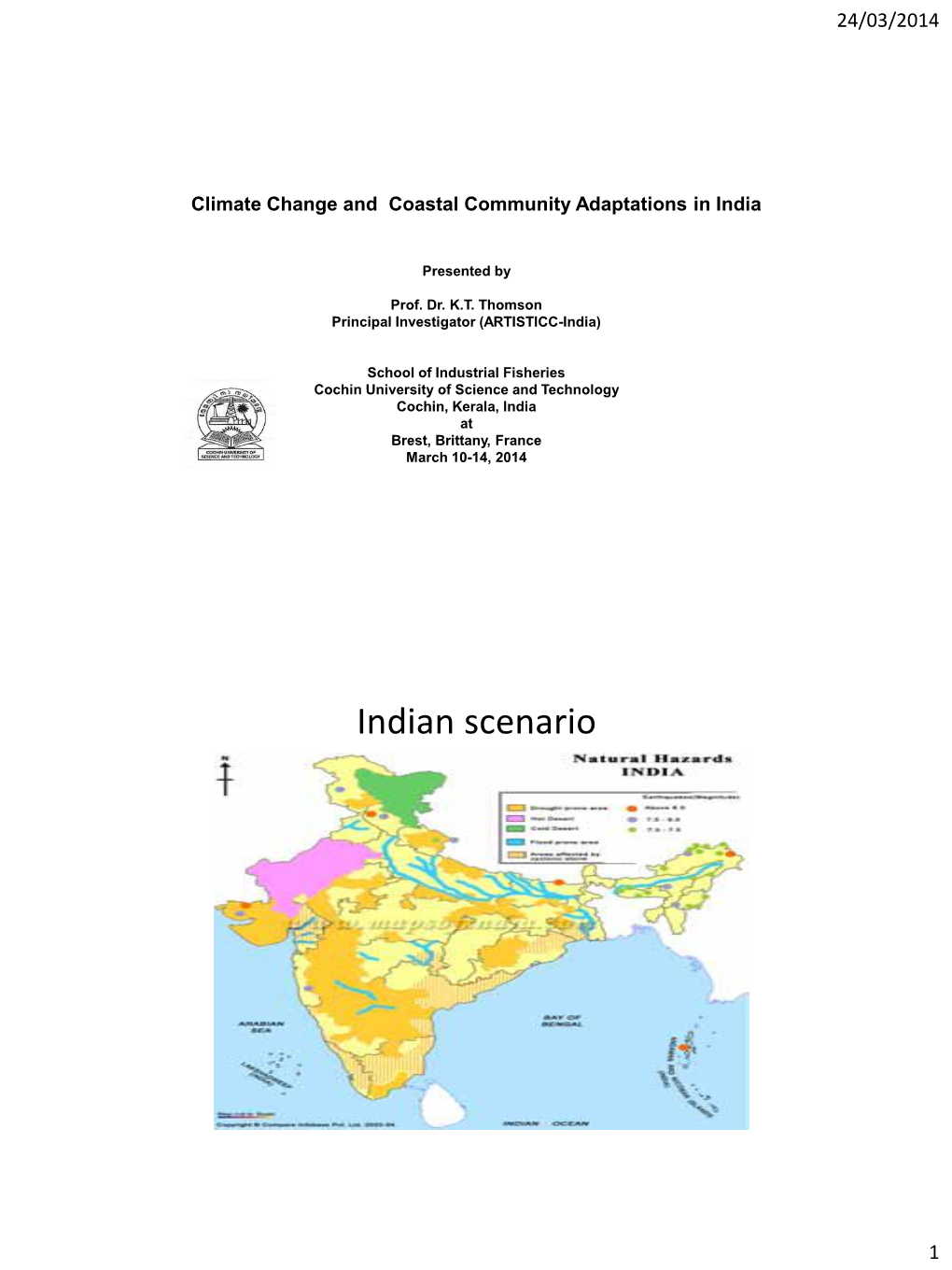 Climate Change and Coastal Community Adaptations in India