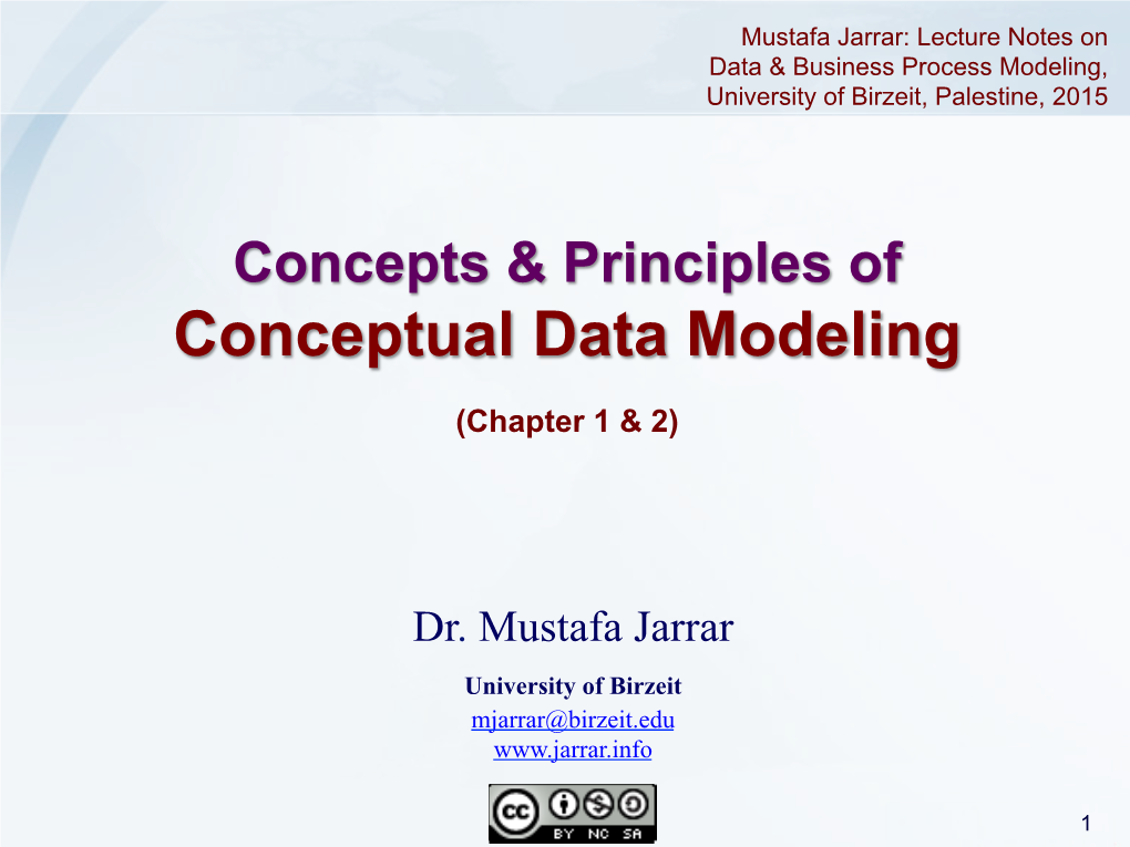 Conceptual Data Modeling Concepts & Principles Of