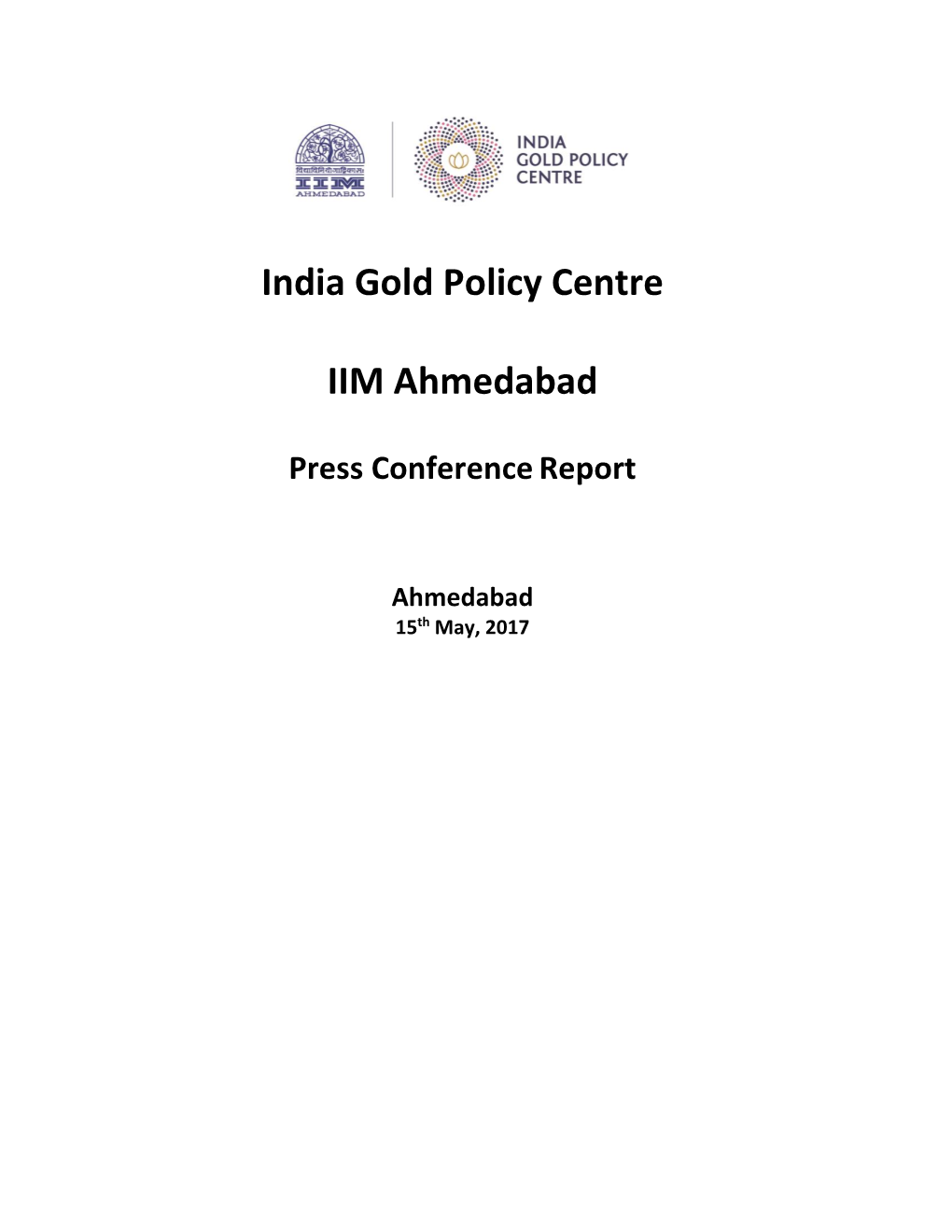 India Gold Policy Centre IIM Ahmedabad