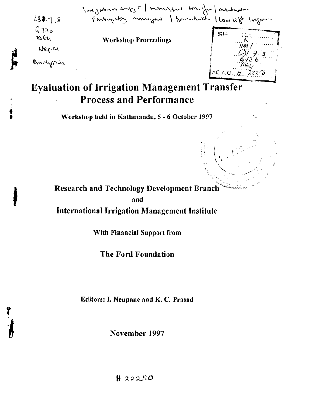 Irrigation Management Transfer