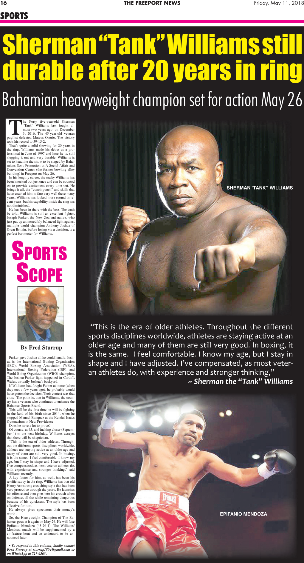 Bahamian Heavyweight Champion Set for Action May 26